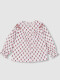 Camisa Estampada Con Bordados En Manga Blanco Roto