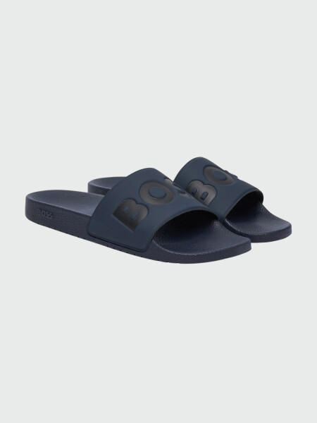 BOSS - Sandalias Italianas con Logo Azul navy