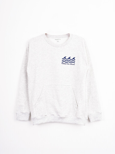 BUZO WAVES GRIS MELANGE M