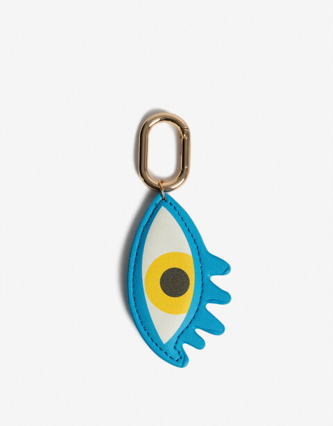 Llavero Cuero/PU Llavero Y Bag Charm Ojito - Combinacion Bicolor