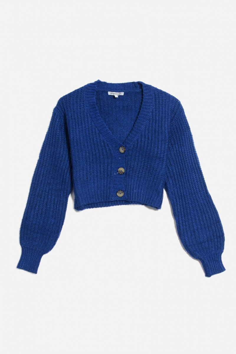 Cardigan con manga balloon - Azul 