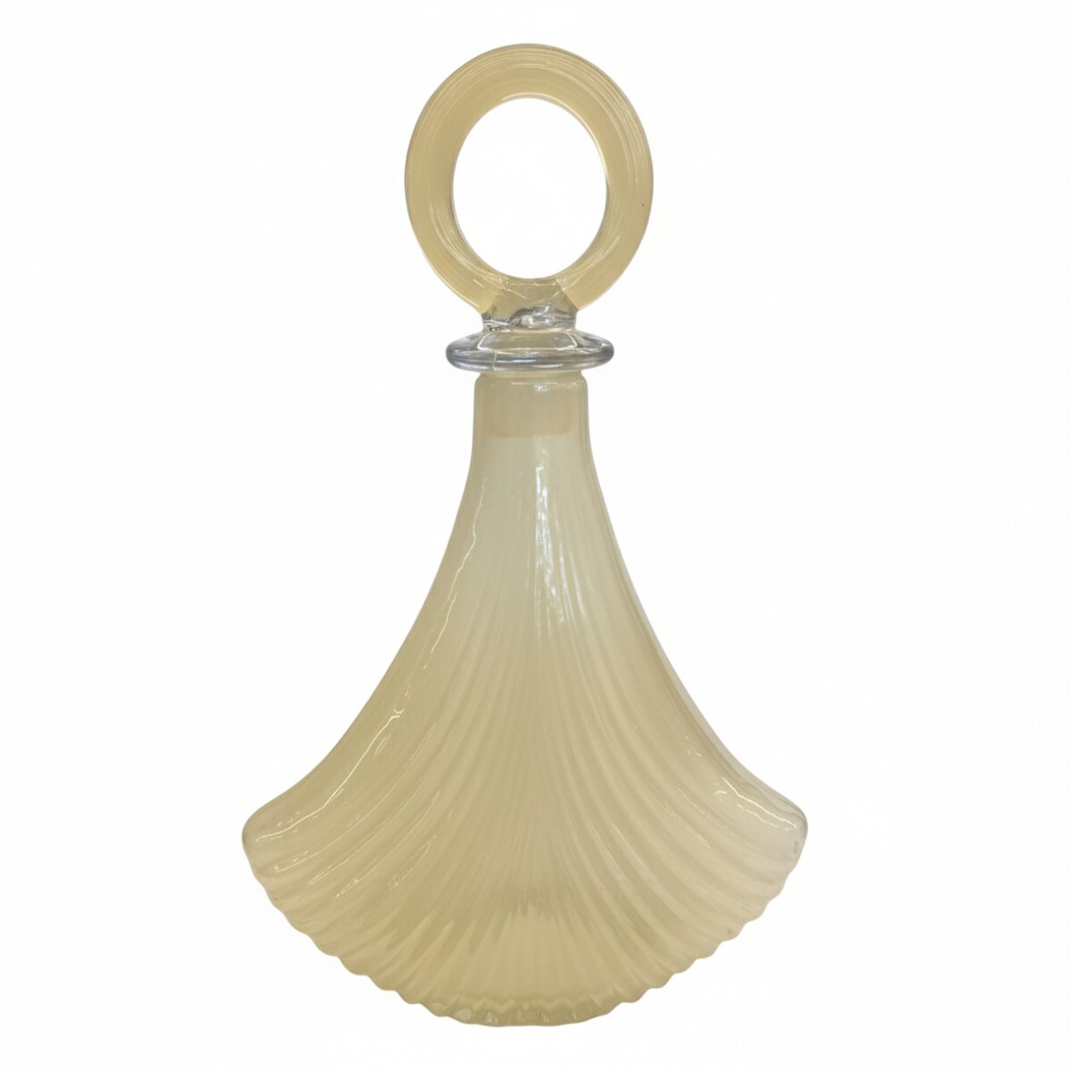 JARRON VIDRIO MARFIL C/TAPA 4.5X40.5CM 