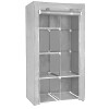 Ropero de 6 Estantes Desmontable de Caño y Tela TNT 105x45x175 Gris claro