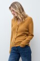 Cardigan calado ocre melange