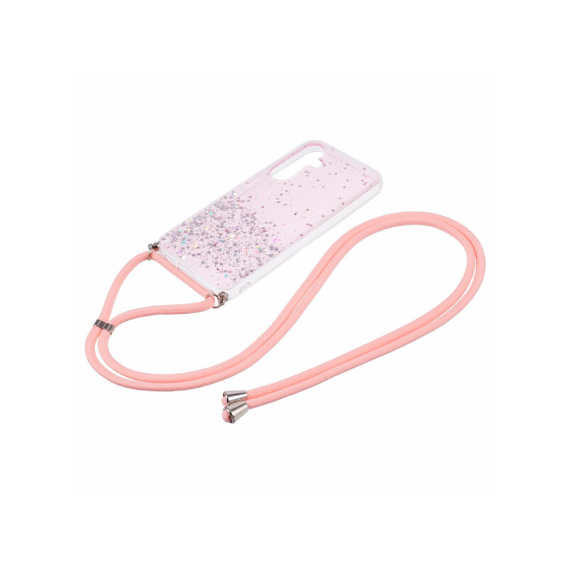 Protector Samsung Galaxy S23 FE con brillos y correa color rosa Protector Samsung Galaxy S23 Fe Con Brillos Y Correa Color Rosa