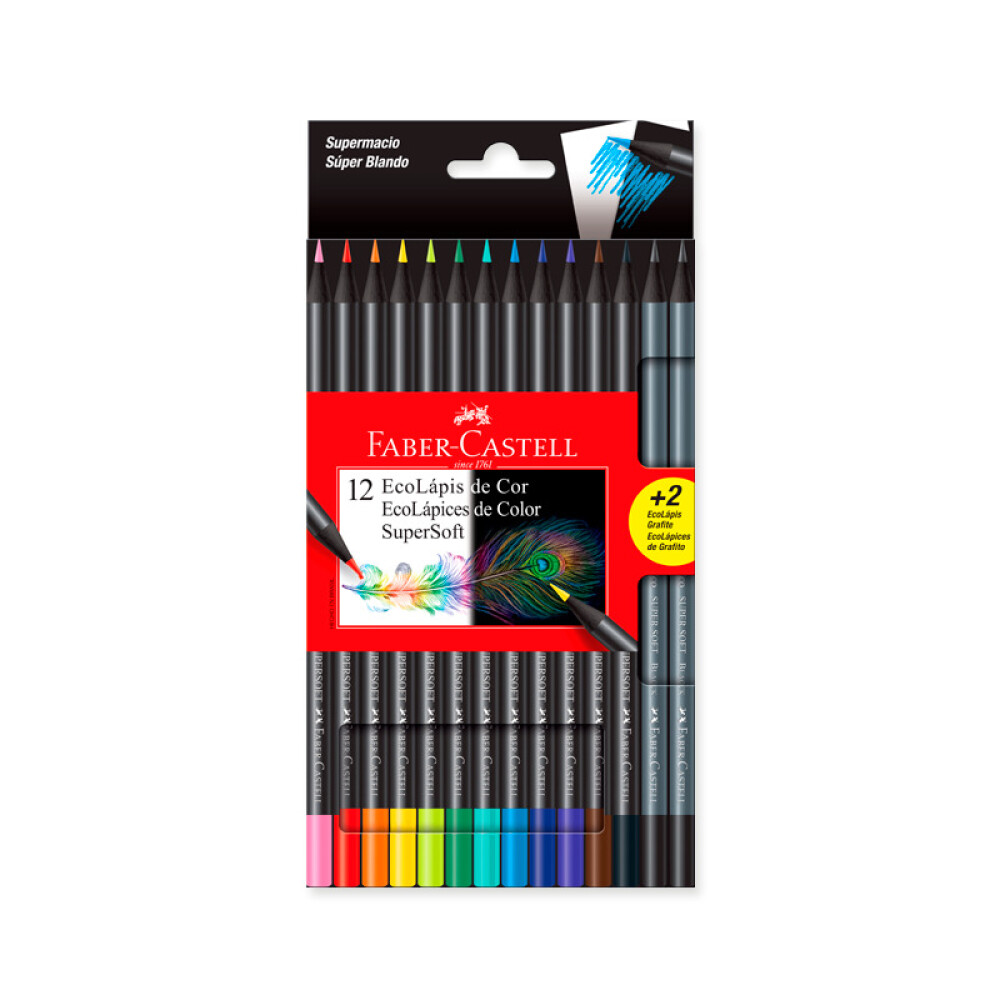 Lápices De Colores Faber-Castel Supersoft Kit x12 #Lápices De Colores Faber-Castel Supersoft Kit x 12