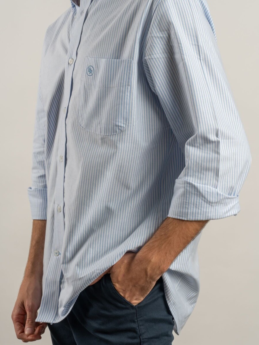 Camisa Oxford Rayada Brixton - Azul 