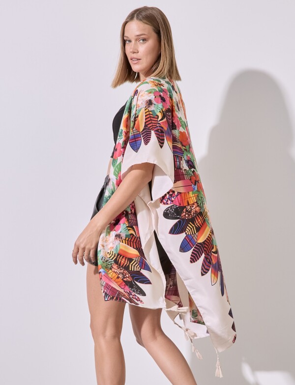 Kimono Feathers BEIGE/MULTI