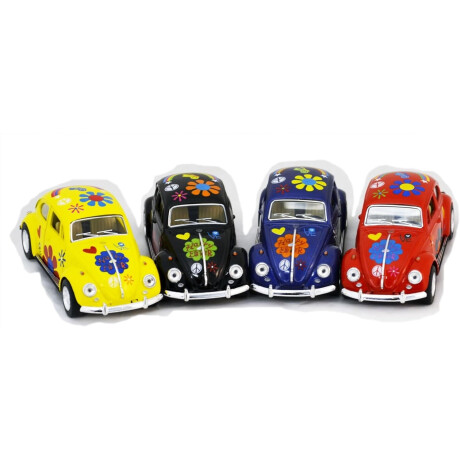 Volkswagen Beetle 1967 Pull Back Racer flores hippy amor paz puertas abiertas 1/32 Volkswagen Beetle 1967 Pull Back Racer flores hippy amor paz puertas abiertas 1/32