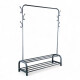 Perchero Organizador metal con zapatera doble Negro