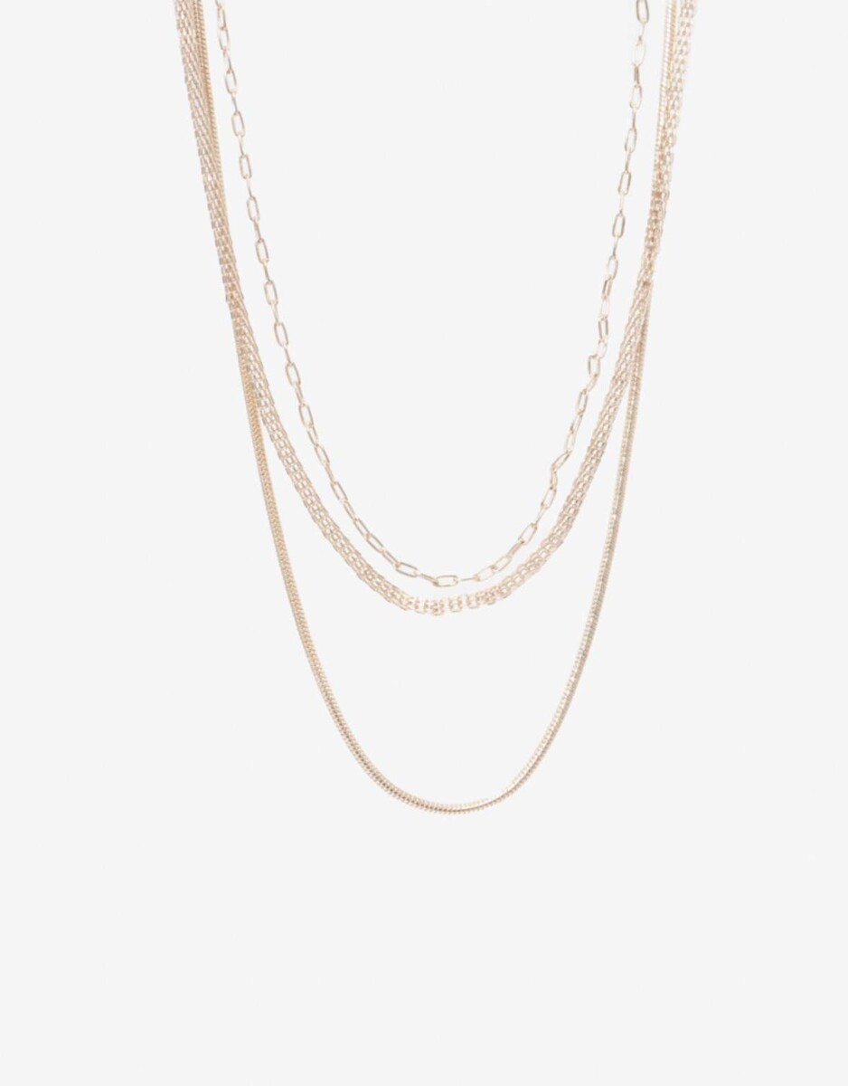 Collar Multicadenas - Dorado Oro Rosa 