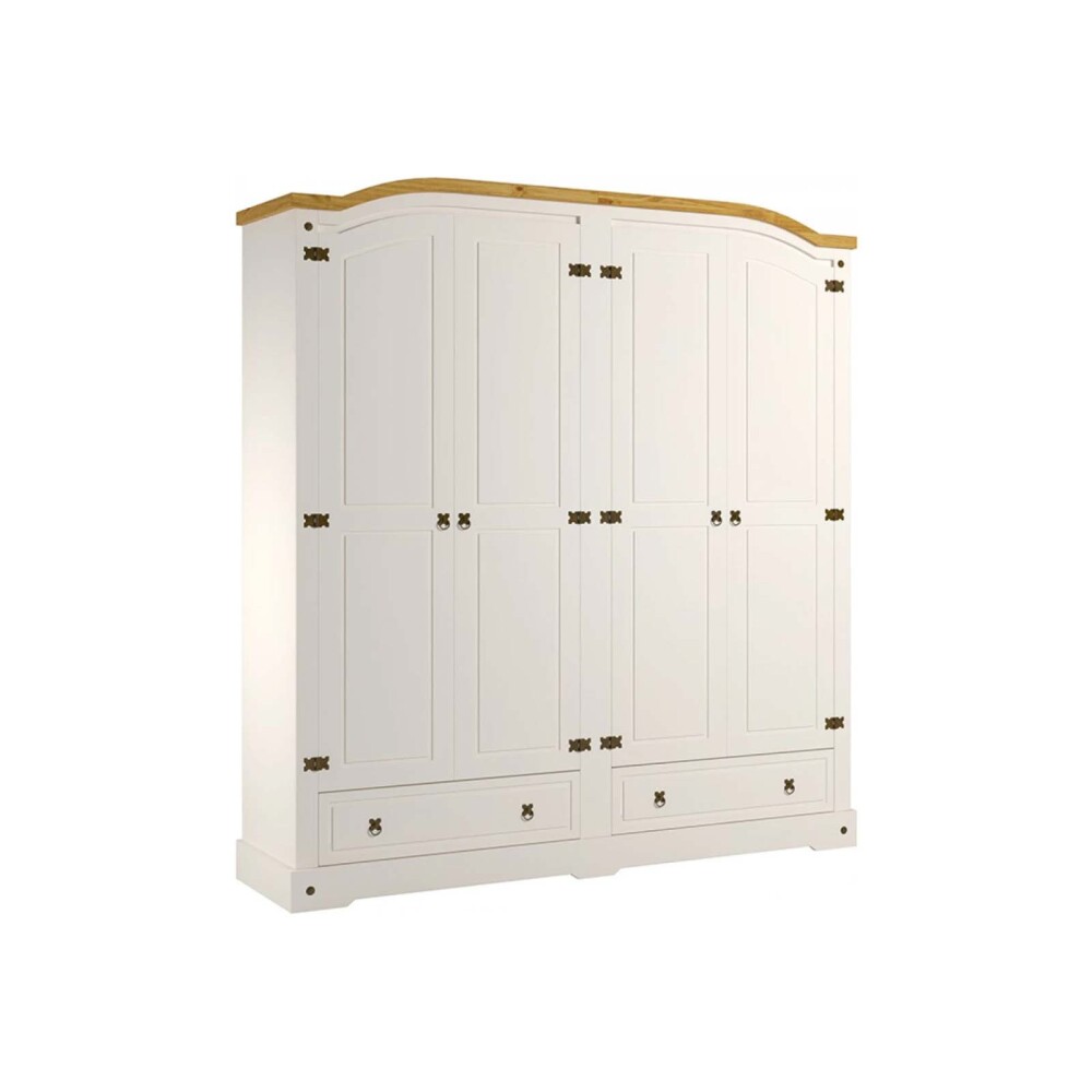 PLACARD ROPERO 4 PUERTAS MDF-Y-MADERA NATURAL-BEIGE SMILE