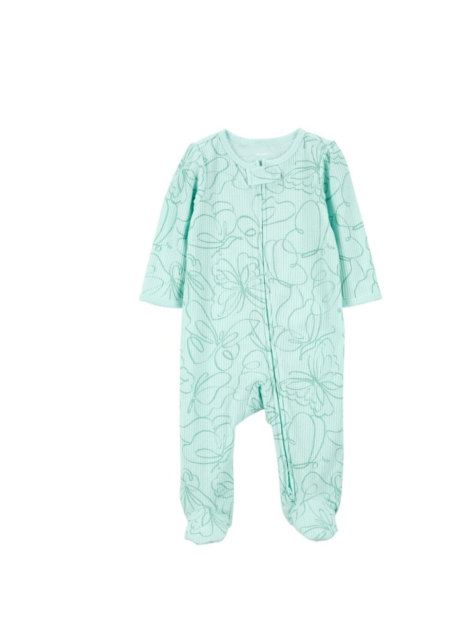 Pijama Carters con Pie Térmico 1 Pieza Mariposa - VERDE 