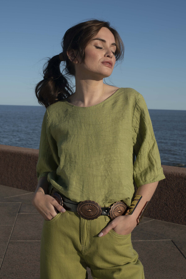 BLUSA LINO SUMMER OLIVA