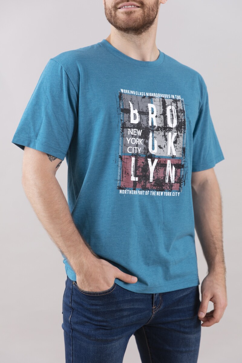 SNAKE T-SHIRT PRINT - PTROLEUM 