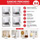 Kit 4 Ganchos perchero metálico adhesivo PLATEADO