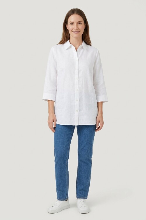 Camisa relaxed fit media cartera BLANCO