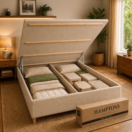 Sommier Queen Thm Iridium Hybrid Con Baúl 160x200 Cm BEIGE