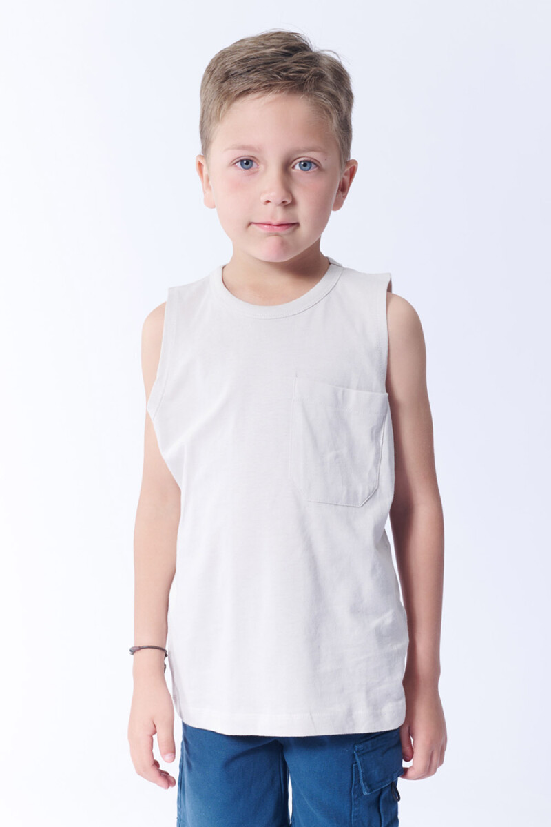 Musculosa Con Bolsillos Gris