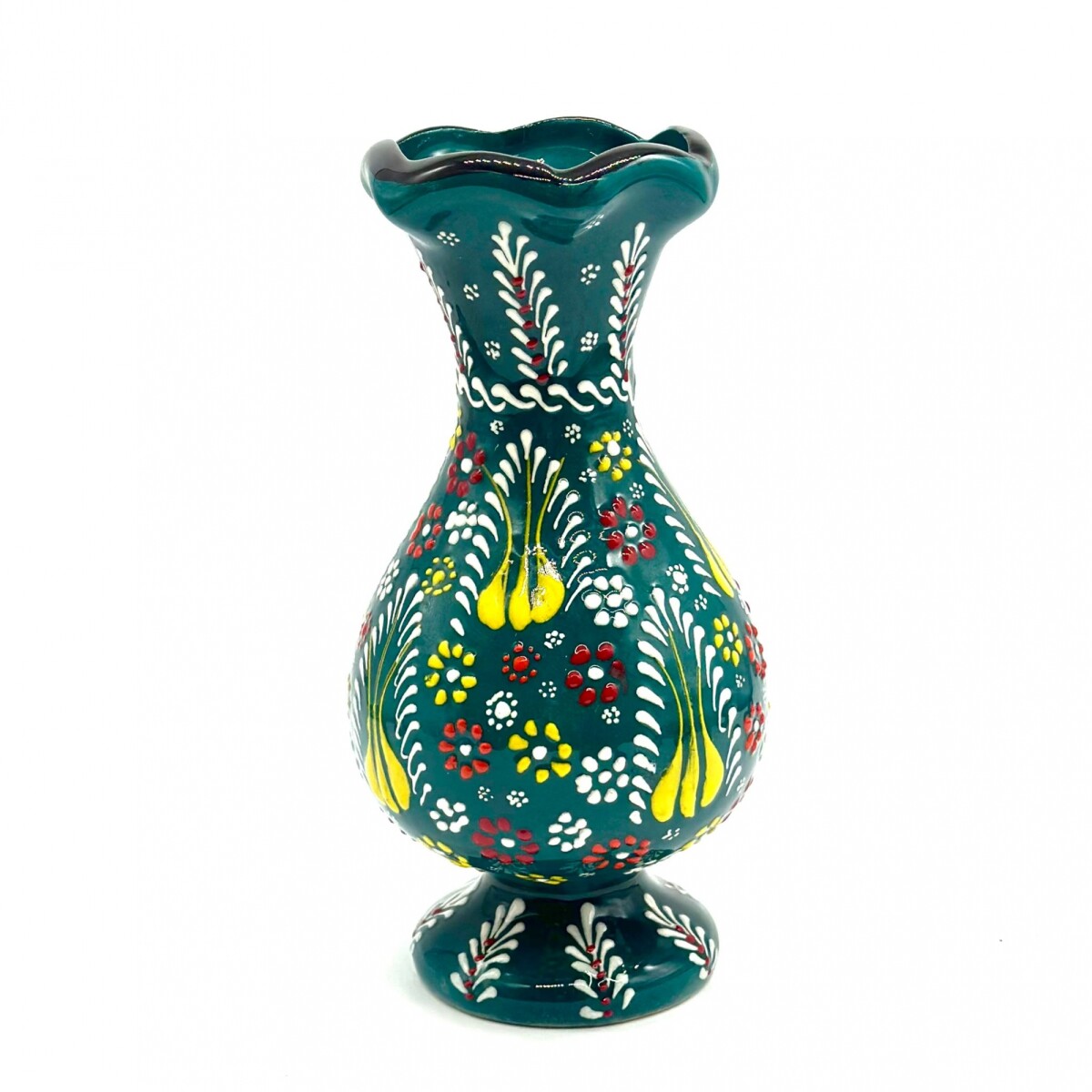 Florero de cerámica 25 cm - Verde oscuro 