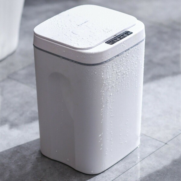 Papelera Cesto Basura Automatica 16l Basurero Sensor Color Variante Blanco