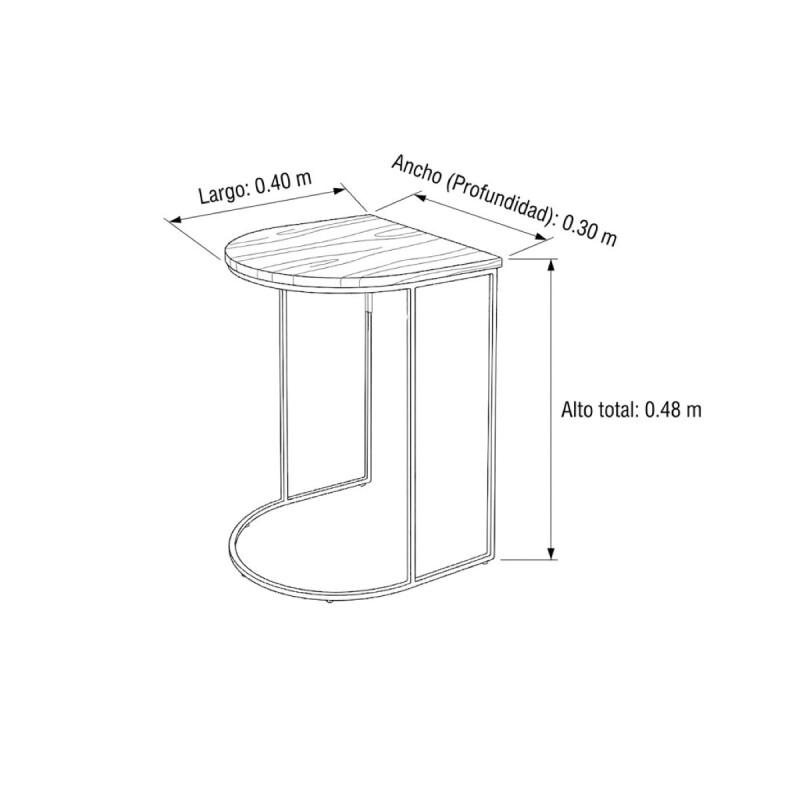 SET MESA LATERAL OVAL (CD) Unica
