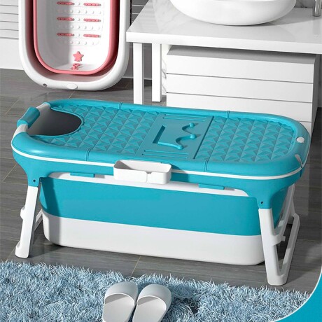 Bañera Plegable Adultos Niños 1.20m+ Ducha Baño Spa Celeste