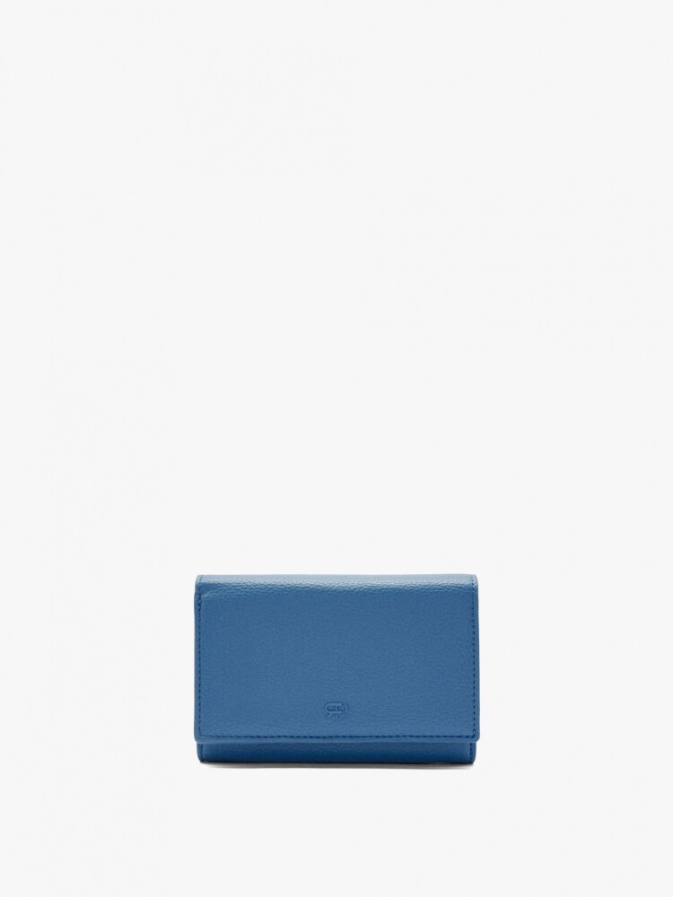 Cartera Con Textura Y Solapa azul
