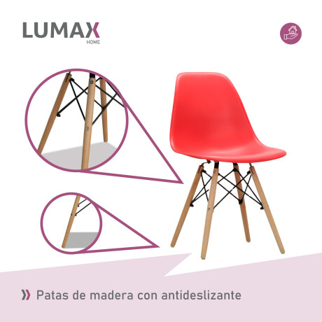 Silla Eames de colores y patas de madera Liso