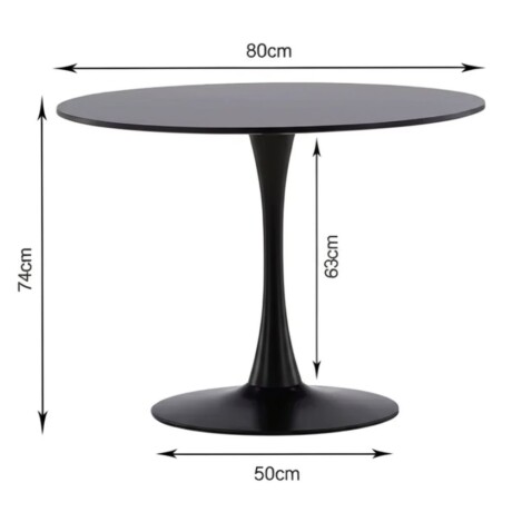 Juego De Comedor 4 Sillas Boucle + Mesa Tulip Mesa en negro