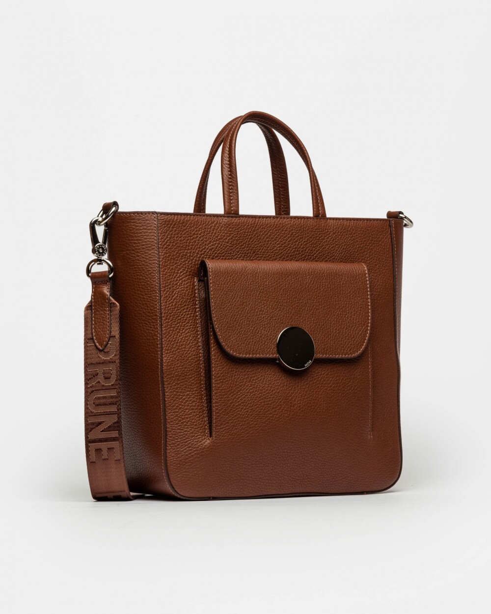 Shopper The Circle En Cuero Graneado Tabaco