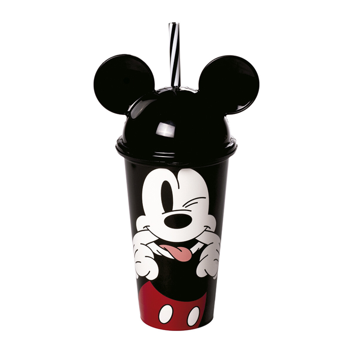 Vaso Plástico Milk Shake con Forma y Pajita Mickey 500 ml 