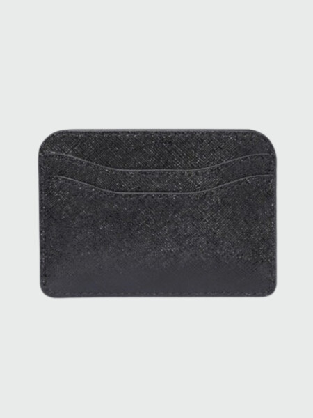 Marc Jacobs -Tarjetero de cuero con diseño minimalista Negro