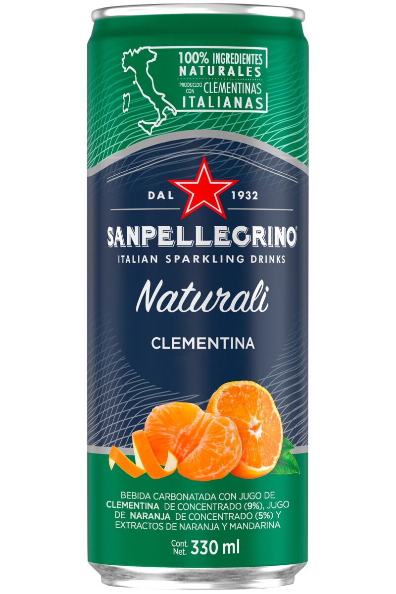 Agua saborizada SANPELLEGRINO Clementina LT 330ml. pack x4 unidades 