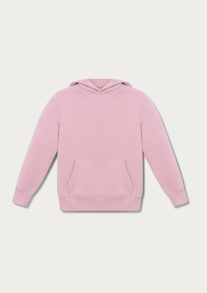 BUZO BÁSICO INFANTIL CON CAPUCHA - ROSADO 