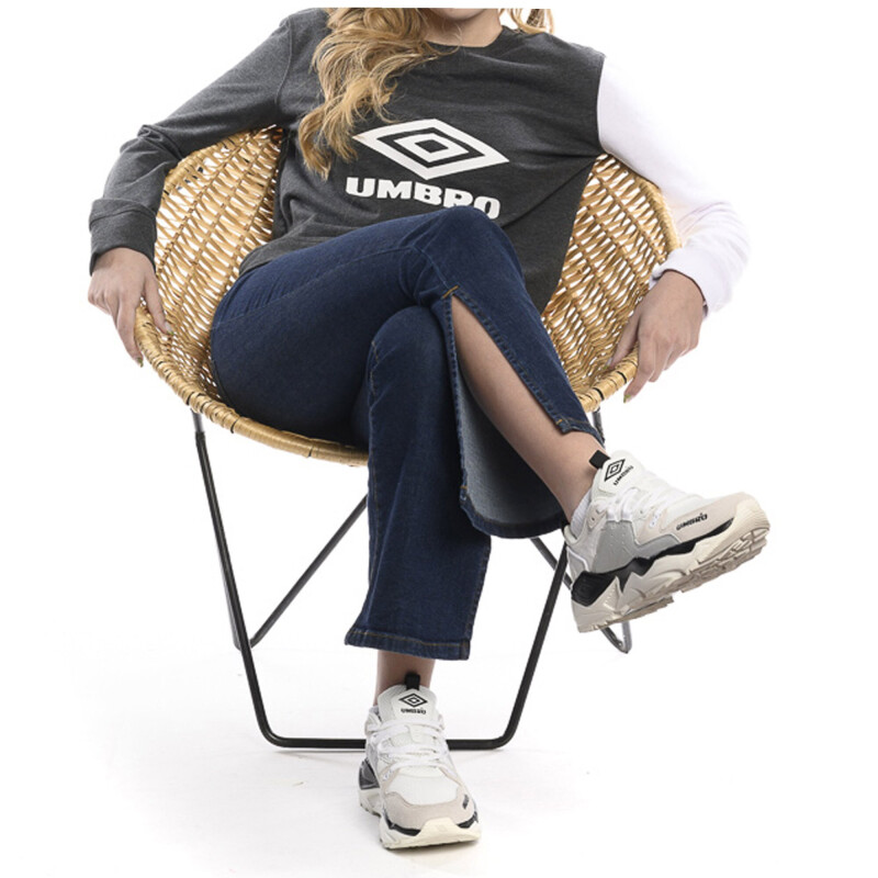 Buzo de Mujer Umbro Cutts Negro Melange - Blanco