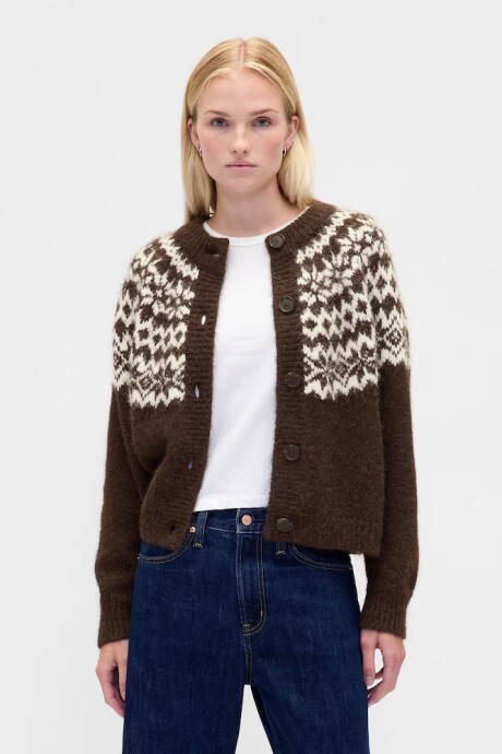 Saco Fairisle Mujer Brown 6