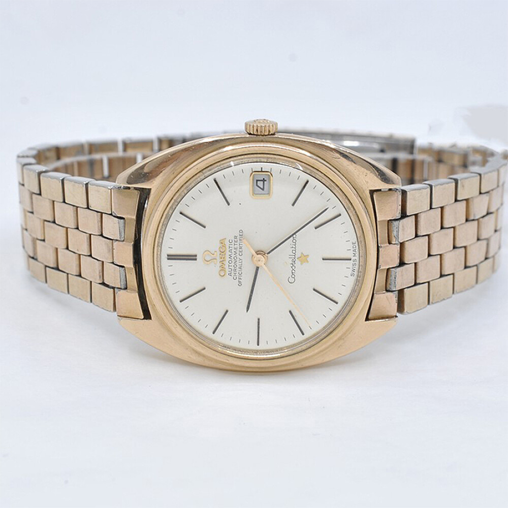 Omega Constellation Enchapado En Oro 168.017 Año 1966 Malla Original Omega Constellation Enchapado En Oro 168.017 Año 1966 Malla Original