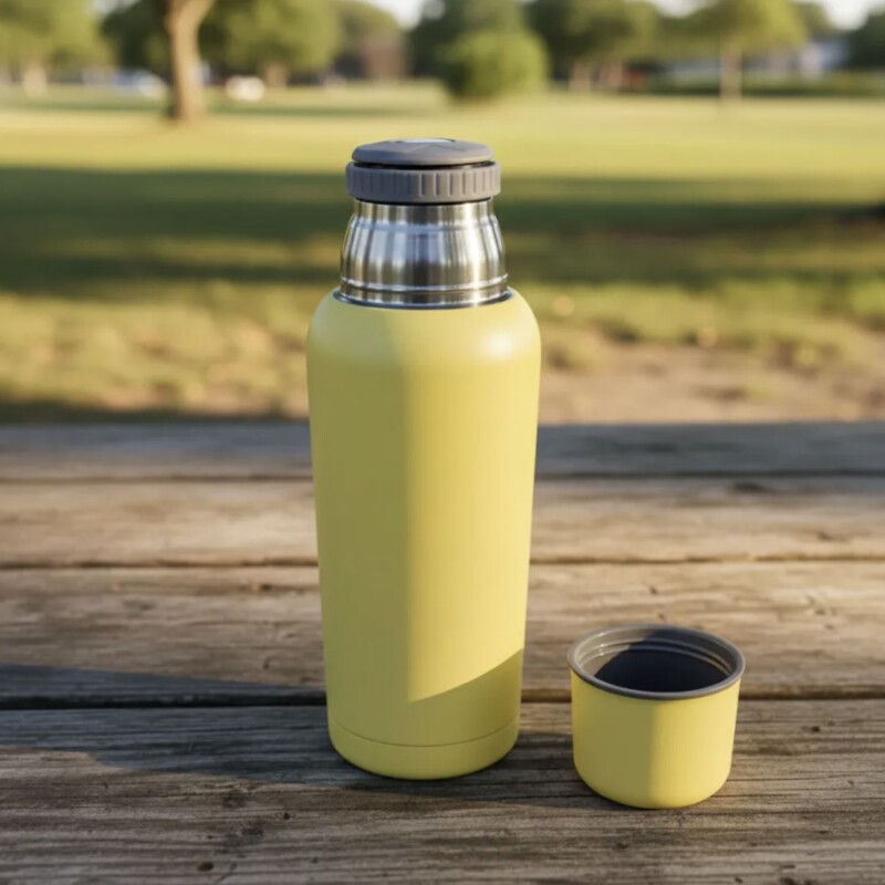 Termo Bala en acero inox de 1 lt Amarillo