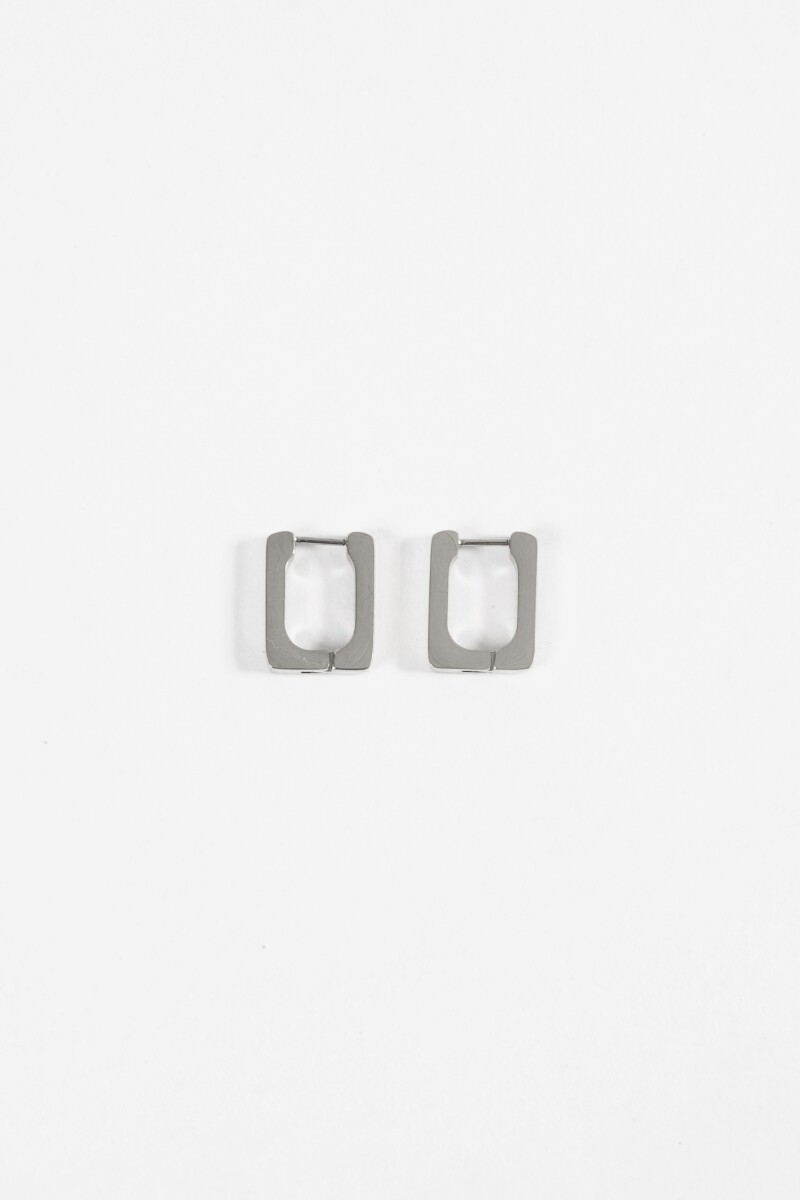 Aros acero cuadrado plateado