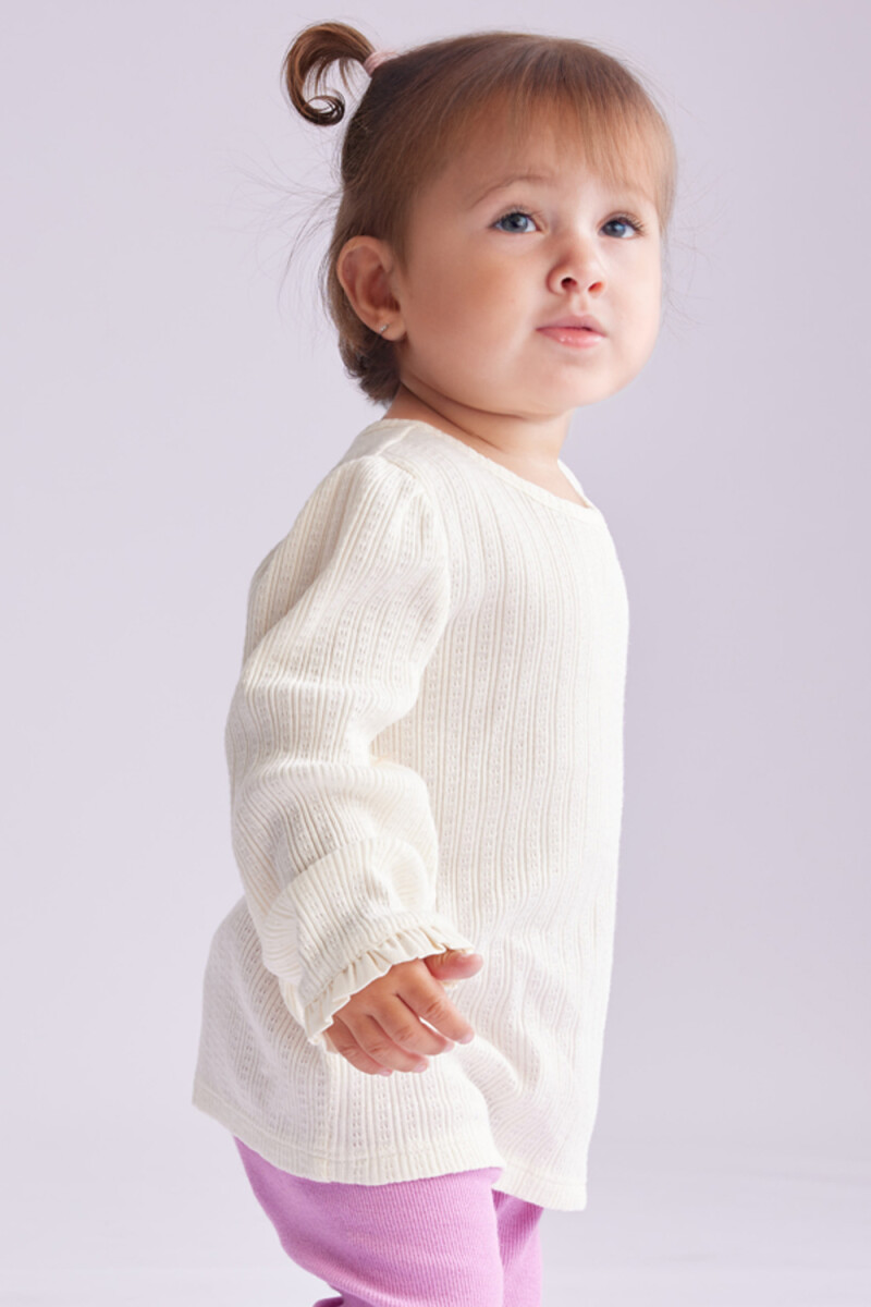 Remera manga larg rib Crudo