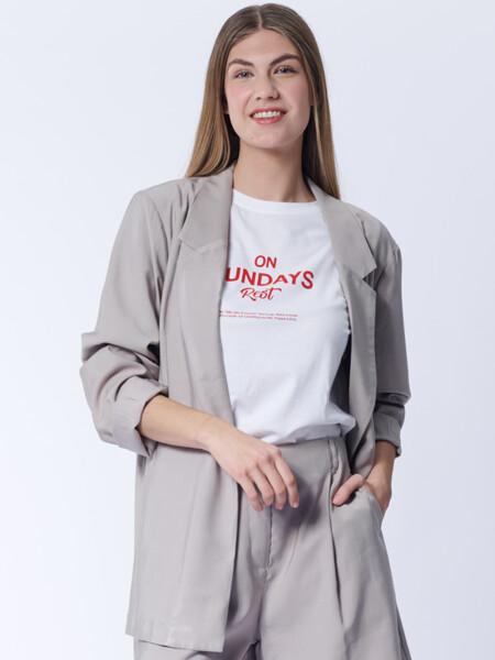 Blazer liviano Beige Grisaceo