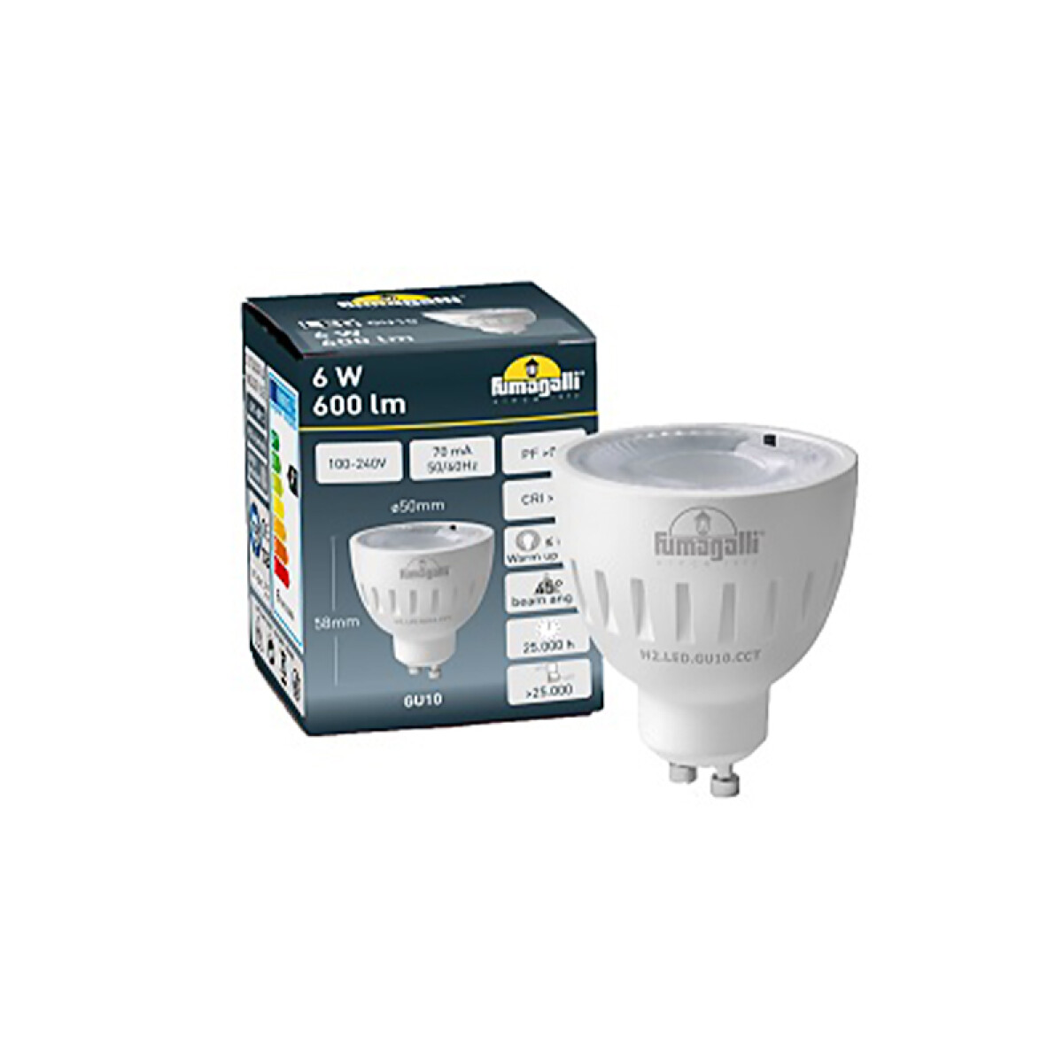 Lámpara LED GU10 6W tonalidad seteable 600Lm - FL0804X 