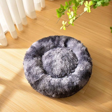 Cama Antiestrés Mascotas Porte Pequeño Afelpada Gris Ø 40cm x Alto 15cm Cama Antiestrés Mascotas Porte Pequeño Afelpada Gris Ø 40cm x Alto 15cm