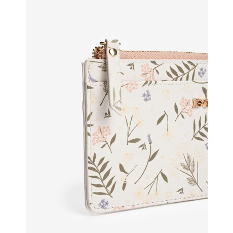 Billetera Fichero Rectangular Con Cierre Estampado flores