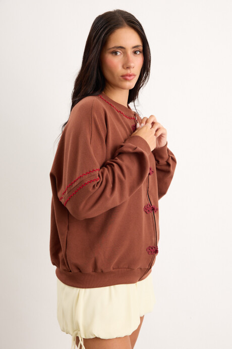 Campera Floral 2027 Marrón
