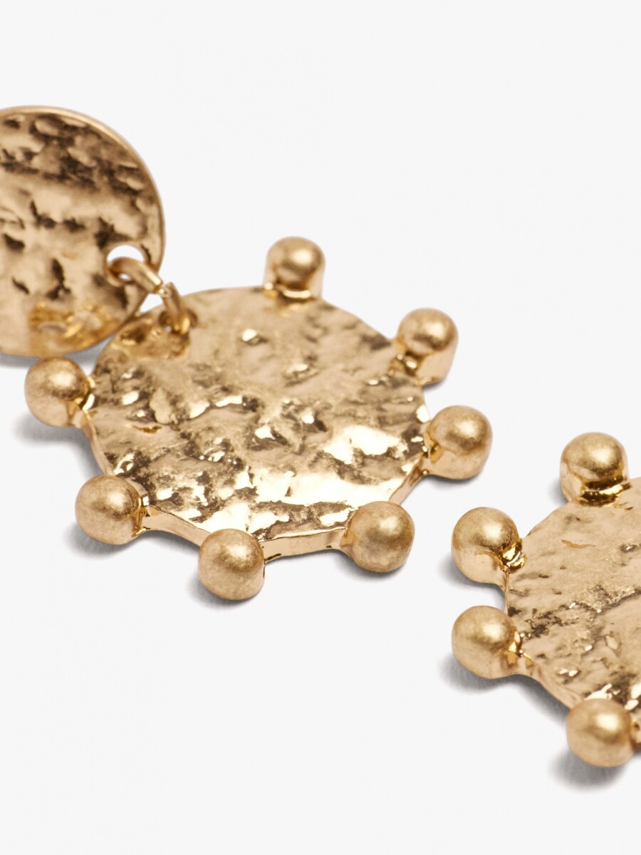 Pendientes Redondos Con Esferas dorado