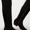 Bota caña alta Jolene en efecto gamuza Negro