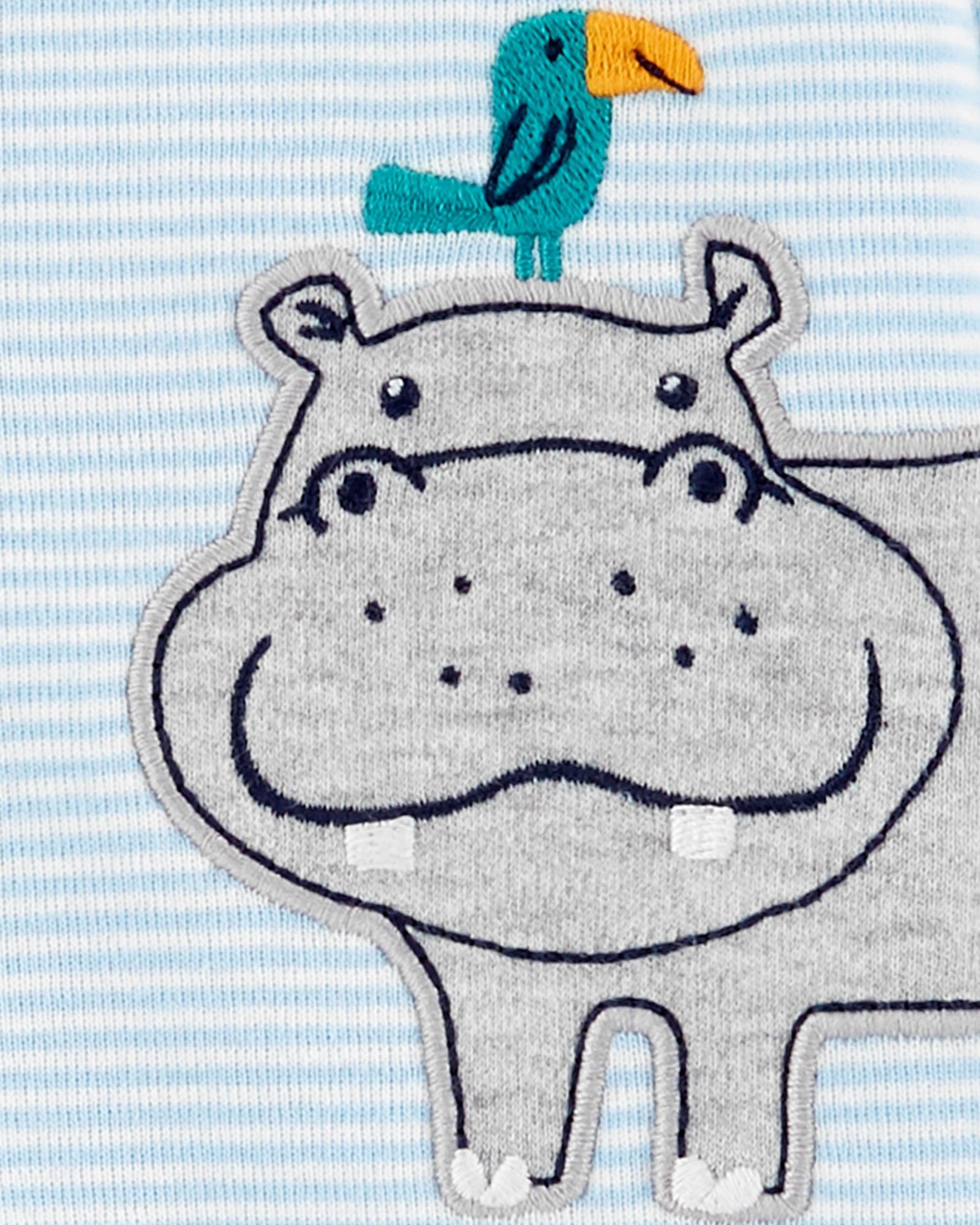 algodón con botones estampa hipopótamo —