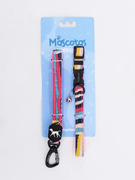 SET COLLAR CON CORREA MULTICOLOR